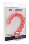 PEACHES 'N CREAME Silicone koraliki intymne z ergonomicznym uchwytem, 9 segmentów, czarne