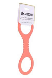 PEACHES 'N CREAME Small silikonowe kajdanki elastyczne 24 cm, różowe, medyczny silikon