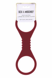 SPORTSHEETS Enchanted Large Kajdanki Silikonowe Burgundowe, uniwersalne na nadgarstki i kostki