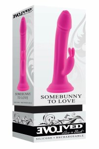 EVOLVED SOMEBUNNY TO LOVE silikonowy model z podwójnym napędem i przyssawką, 19,6 cm
