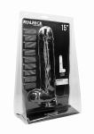 Realrock PENIS Z JĄDRAMI 15" CHĘTNY OD ZARAZ - Realistic Cock - 15 Inch - With Scrotum - Black