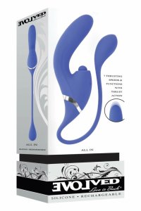 EVOLVED ALL-IN wielofunkcyjny system intymny, 3 silniki, ruch posuwisty, silikonowy