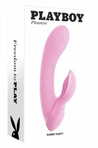 PLAYBOY Rabbit Party silikonowy masażer dwusilnikowy, 10 trybów, wodoodporny