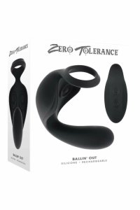 ZERO TOLERANCE BALLIN OUT silikonowy masażer z pilotem, 10 trybów, czarny