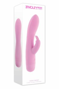 EVOLVED CUSHY BUNNY silikonowy model z 2 silnikami, elastyczny, wodoodporny, różowy