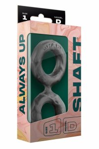 SHAFT Double C-Ring Model D Small Szary – podwójny pierścień Flexiskin™ Liquid Silicone S