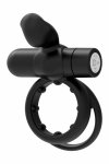 FORTO POINTER Vibrating Ring Black – silikonowy pierścień intymny, 10 trybów, wodoodporny, USB