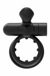 FORTO POINTER Vibrating Ring Black – silikonowy pierścień intymny, 10 trybów, wodoodporny, USB