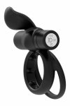 FORTO POINTER Vibrating Ring Black – silikonowy pierścień intymny, 10 trybów, wodoodporny, USB