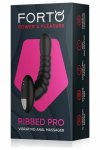 FORTO Ribbed Pro Vibrating Massager Black – 10 trybów, silikon medyczny, magnetyczne ładowanie