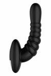 FORTO Ribbed Pro Vibrating Massager Black – 10 trybów, silikon medyczny, magnetyczne ładowanie