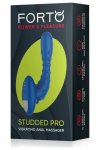 FORTO STUDDED PRO Vibrating Massager Blue, 10 trybów, silikon medyczny, magnetyczne ładowanie