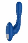 FORTO STUDDED PRO Vibrating Massager Blue, 10 trybów, silikon medyczny, magnetyczne ładowanie