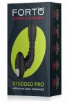 FORTO STUDDED PRO Wibrujący Masażer Czarny, 10 trybów, silikon medyczny, magnetyczny