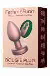 FemmeFunn Bougie Plug Rose Gold – aluminiowy model, 11 trybów, pilot, 8,9 cm, wodoodporny