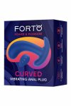 FORTO Curved Vibrating Plug Blue – ergonomiczny model, 10 trybów, pilot, ładowanie USB