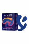 FORTO Curved Vibrating Plug Blue – ergonomiczny model, 10 trybów, pilot, ładowanie USB