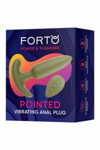 FORTO Pointed Vibrating Plug Green – ergonomiczny, 10 trybów, wodoodporny, zielony