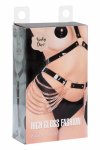 Kinky Diva Chain Belt – czarny pasek z łańcuszkami, regulowany, patent vegan leather