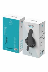 VIRGITE H1 Hollow Strap S Czarny – silikonowy system intymny, regulowany, pusty środek