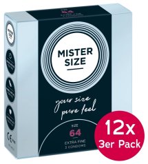 Mister Size 64mm ultracienkie prezerwatywy 12 szt. (3x4), szerokość 64 mm