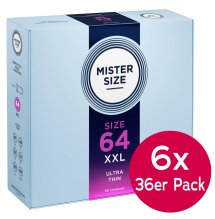 Mister Size 64mm ultracienkie prezerwatywy 36 sztuk, szerokość 64 mm