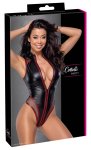 Cottelli PARTY Body Net Insert L czarny mat z siateczką, 3-kierunkowy zamek, stringi