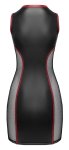 Cottelli PARTY Dress Net Insert L czarno-czerwony mini, matowa sukienka z siateczką i zamkiem