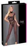 Cottelli PARTY Jumpsuit Lace M czarny kombinezon koronkowy, zamek 3-way, aksamitne paski