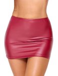 Cottelli Party Mini Skirt czerwona matowa S z falbanką z tyłu, elastyczny pas