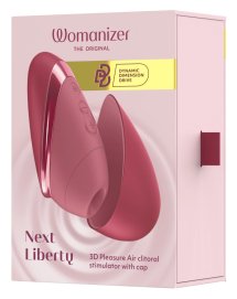 Womanizer Next Liberty Bordeau kompaktowa maszyna intymna z 3D Pleasure Air, magnetyczna osłona