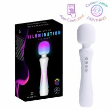 Paradise Pleasure Products Illumination The Wand biały, RGB LED, IPX7, aplikacja, silikon
