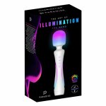 Paradise Pleasure Products Illumination The Wand biały, RGB LED, IPX7, aplikacja, silikon