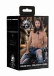 OBROŻA na szyję z czaszkami i smyczą - Ouch! Skulls and Bones - Neck Chain with Skulls and Leash - Blac