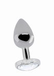 ZATYCZNA ANALNA zdobiona 3.15 Inch - Love Heart Diamond Plug - 3.15 Inch - Silver