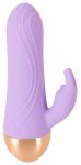 Cuties Soft Purple Mini Rabbit – dwuwarstwowa silikonowa maszyna intymna, podwójna stymulacja, 11,7 cm