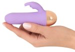Cuties Soft Purple Mini Rabbit – dwuwarstwowa silikonowa maszyna intymna, podwójna stymulacja, 11,7 cm
