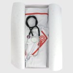 Obsessive Emergency Costume S/M – komplet przebrania pielęgniarki z akcesoriami, biało-czerwony