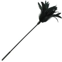 Sportsheets Starburst Tickler Black – piorko z miękką końcówką, czarne, 40 cm, ergonomiczny uchwyt