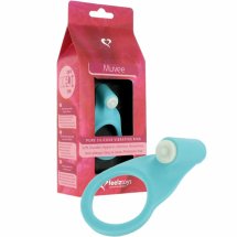 FeelzToys Muvee Blue silikonowy pierścień wibrujący, wymienne baterie, medyczny silikon