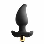 Rocks-Off Butt Quiver 7-Speed – silikonowy anatomiczny plug wibrujący, 7 trybów, 9,5 cm, czarny