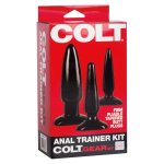 Colt Anal Trainer Kit – zestaw 3 anatomicznych korków PVC, czarny, różne rozmiary