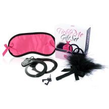 LoversPremium Tickle Me Gift Set Pink – zestaw akcesoriów: kajdanki, opaska, piórko, różowy