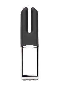 Crave Duet Black model dwugłowicowy, stymulator wibracyjny USB, silikon medyczny, 11,6 cm