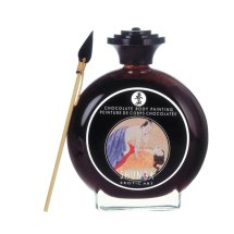 Shunga Bodypainting Chocolate – jadalna farba do ciała 100 ml, aromat czekolady, z pędzelkiem