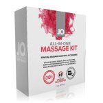JO All-In-One Massage Gift Set – zestaw do masażu z żelem, świecą i masażerem