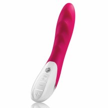 Mystim Sassy Simon Pink wibrujący model silikonowy, 27 cm, dwa silniczki, pofalowana powierzchnia
