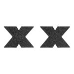 Bijoux Indiscrets Flash Cross Black silikonowe ozdoby samoprzylepne czarne, wielokrotnego użytku