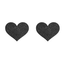 Bijoux Indiscrets Flash Heart Black – stylowe naklejki dekoracyjne silikonowe, czarne serca