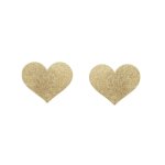 Bijoux Indiscrets Flash Heart Gold złote naklejki dekoracyjne serca, silikonowe, 2 sztuki